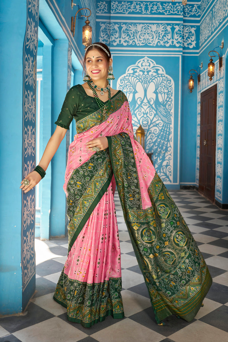 Peach Patola Silk Saree: Elevate Your Style with Elegance