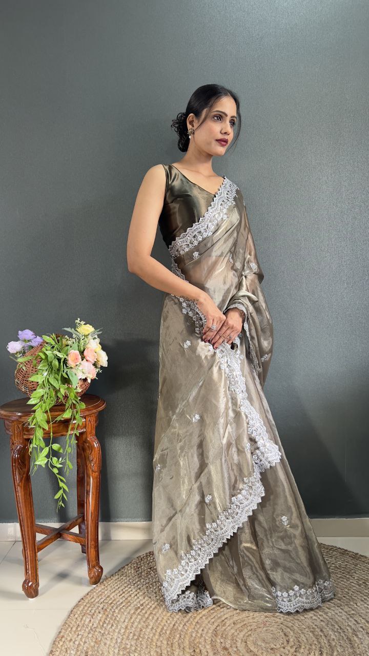 Ready to wear Designer Premium Jimmy Choo Silk saree