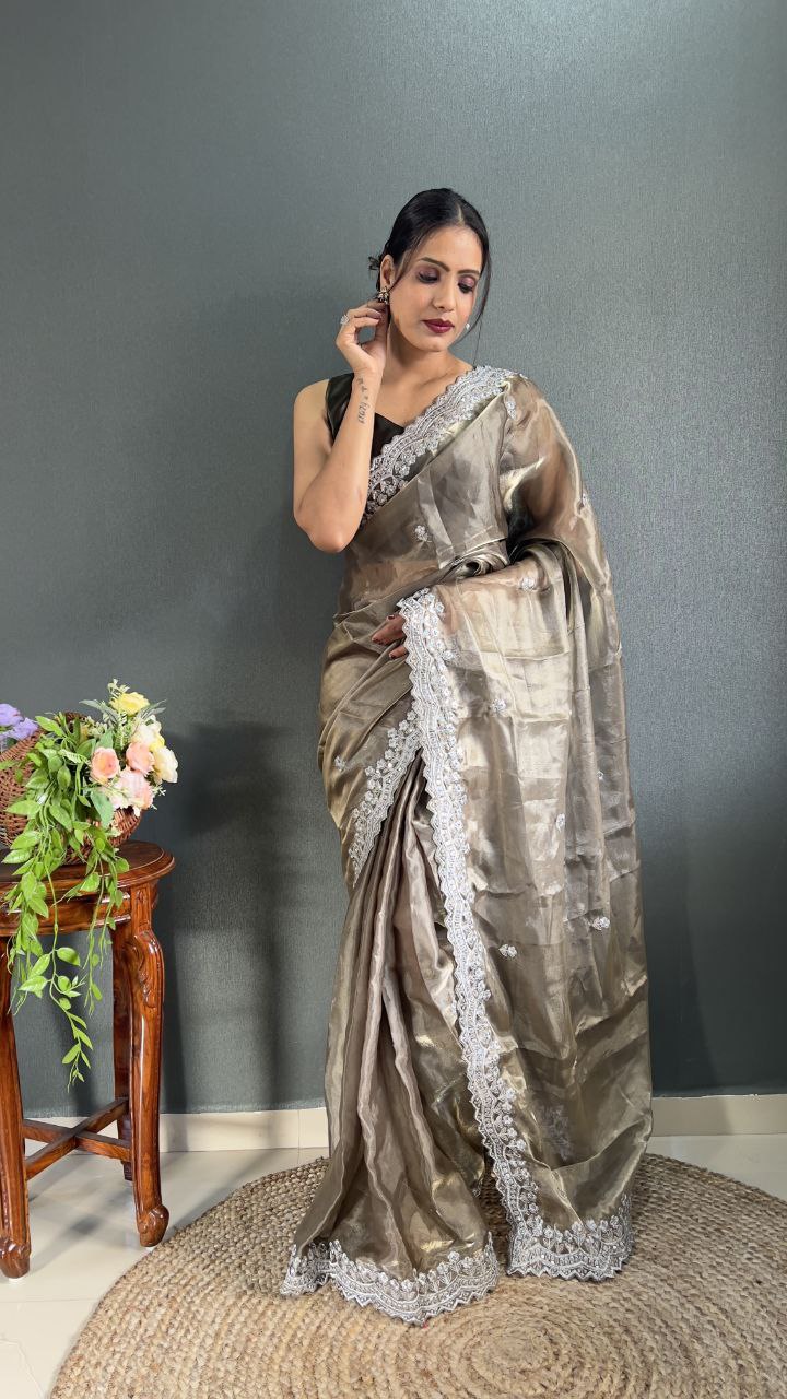 Ready to wear Designer Premium Jimmy Choo Silk saree