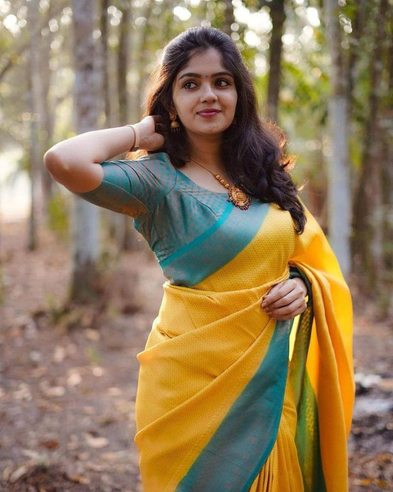 Yellow Soft Silk Saree