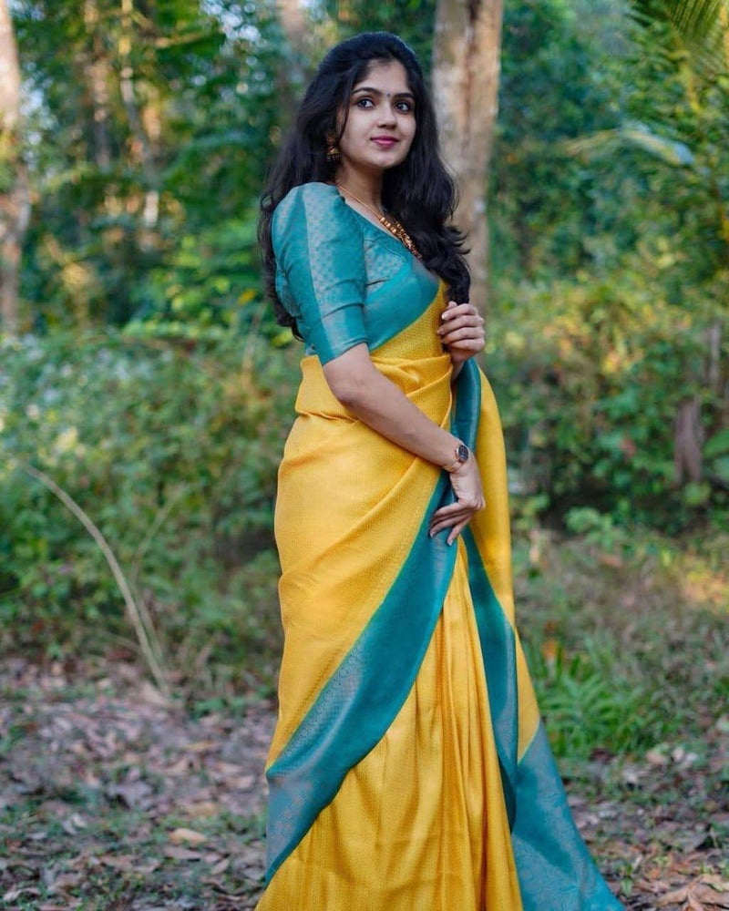 Yellow Soft Silk Saree