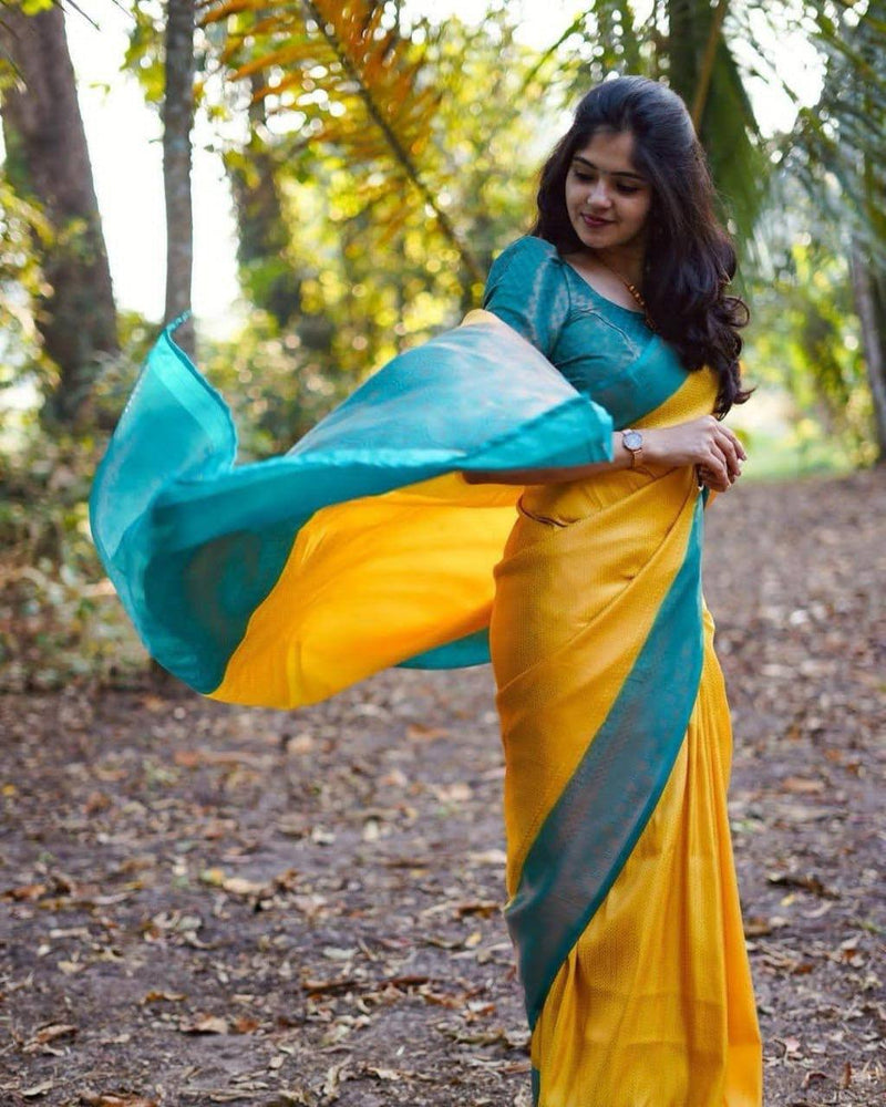 Yellow Soft Silk Saree