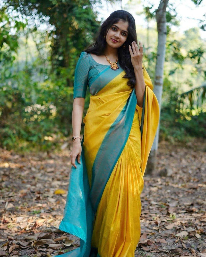 Yellow Soft Silk Saree