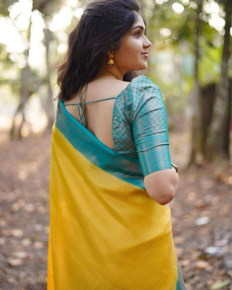 Yellow Soft Silk Saree