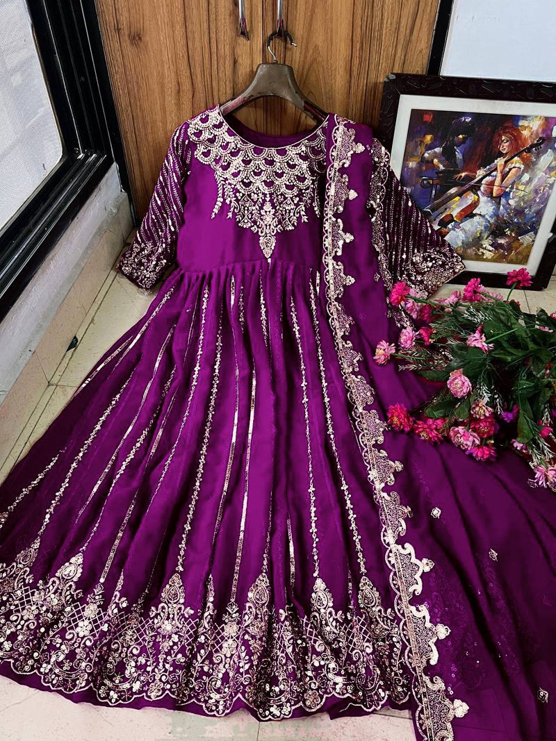 Designer Embroidered Anarkali Gown