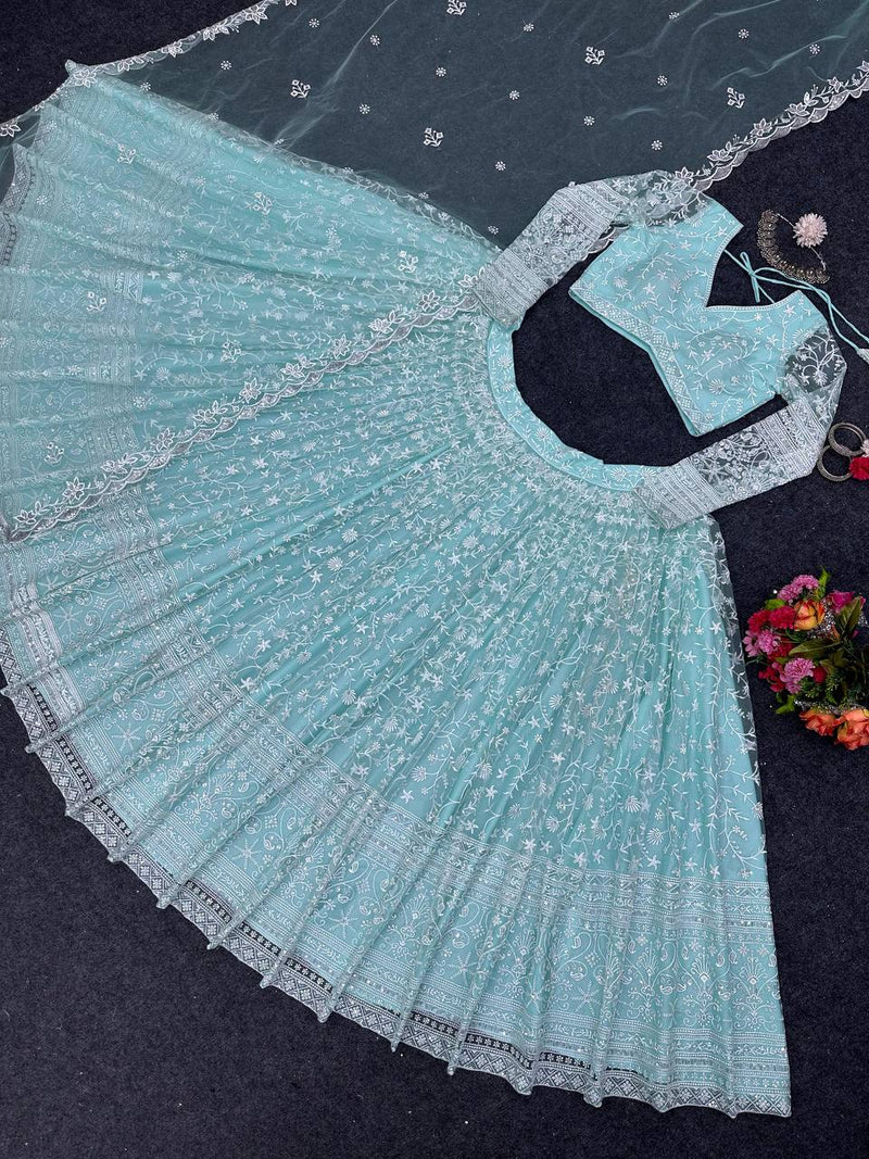 Semi-Stitch Butterfly Net Choli