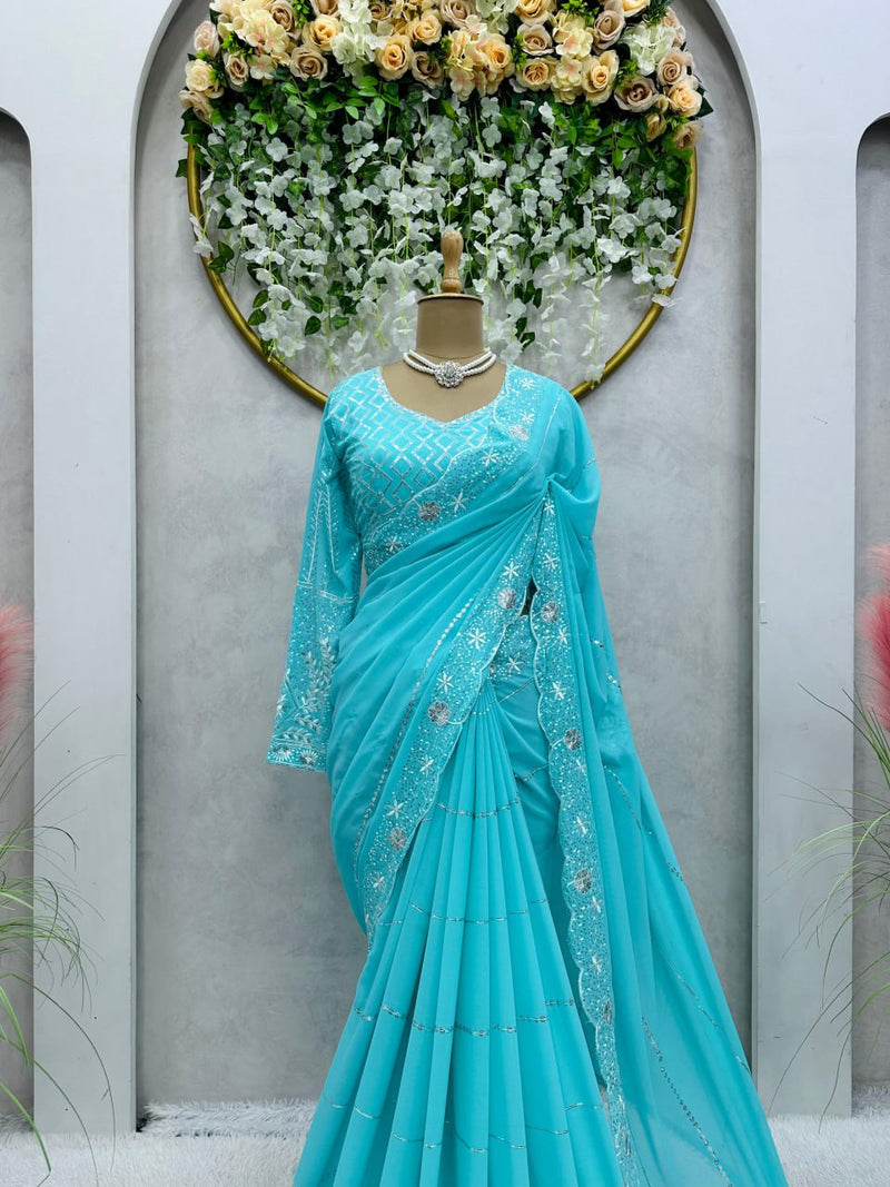 Festive Sequin Saree Collection Elegant Sequin Saree Design