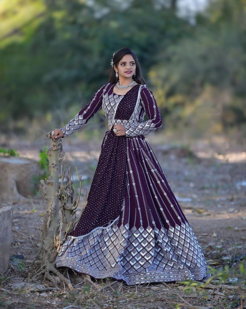 Embroidery Thread Work Lehenga