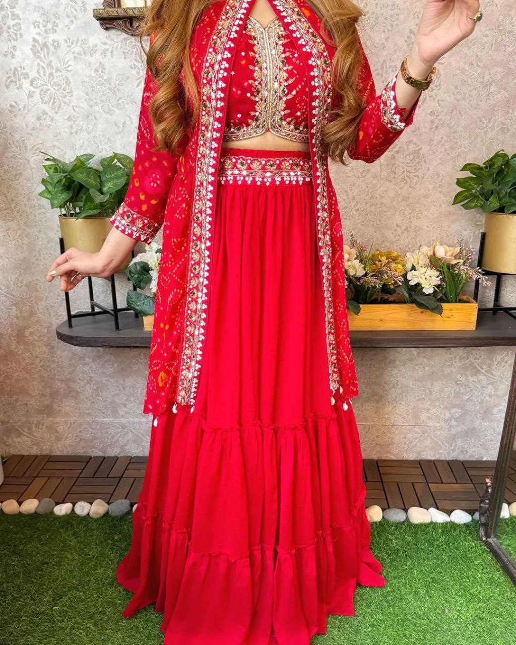 Super Trending Party Wear Shrug Lehenga