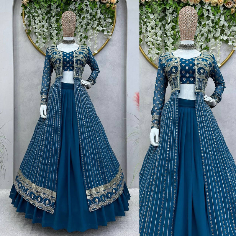 Elegant Faux Georgette Lehenga Choli Set