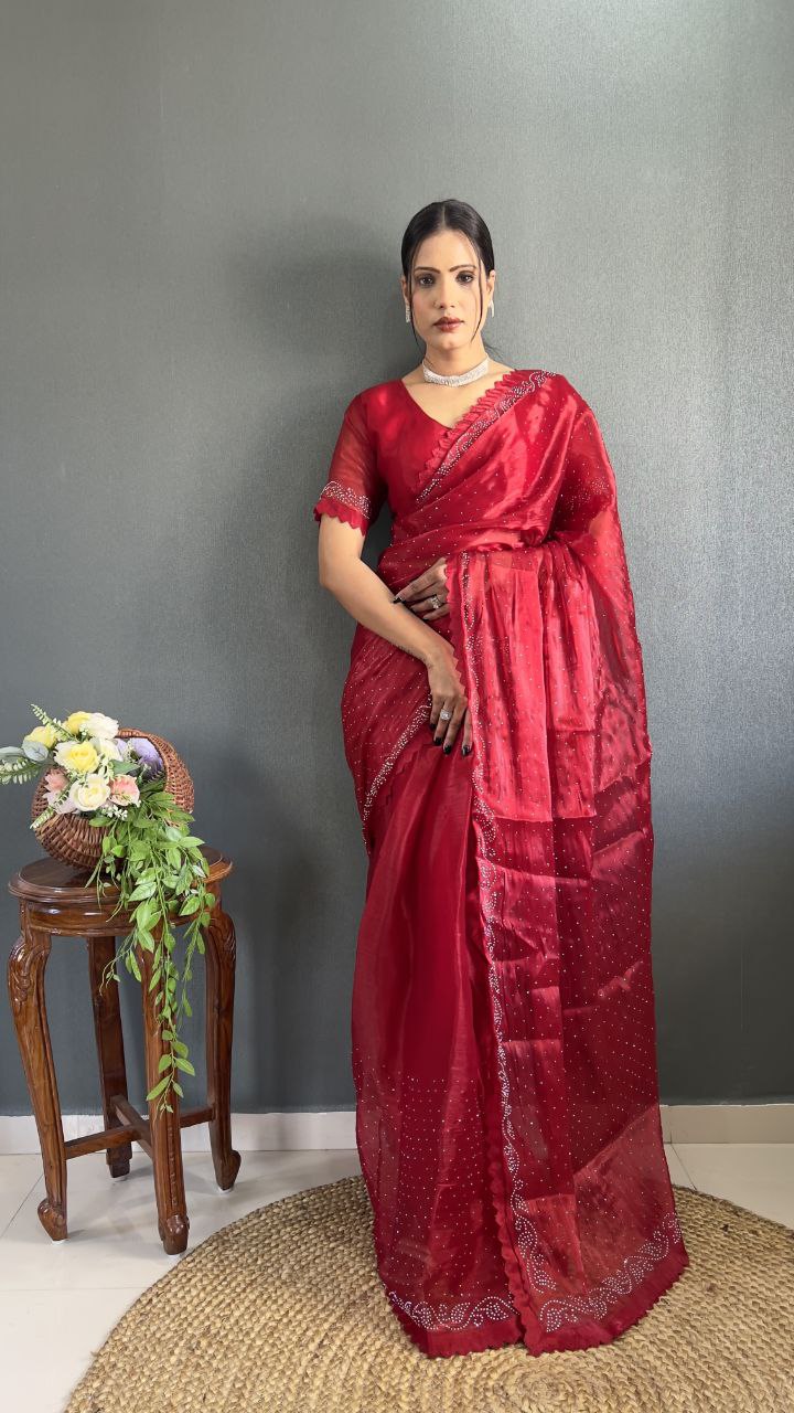 Ready to wear Designer Premium Burburry Silk saree