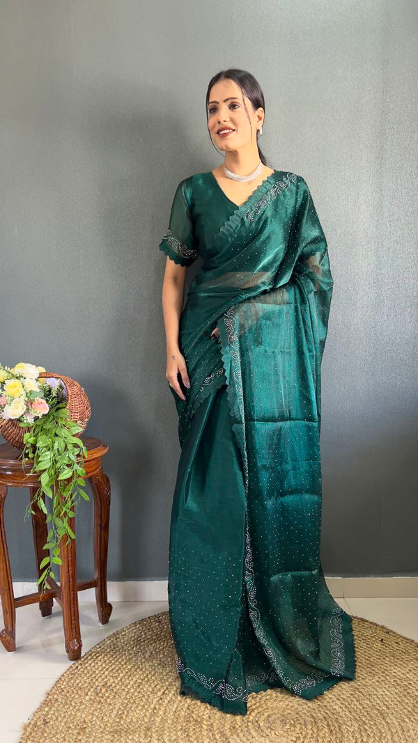 Ready to wear Designer Premium Burburry Silk saree