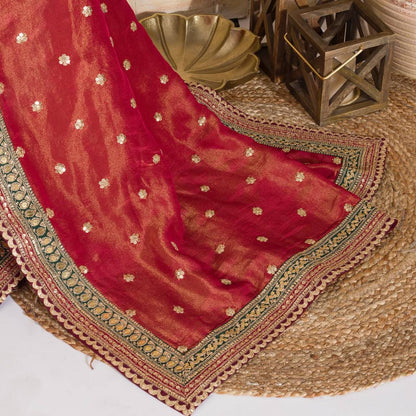 Stunning Red Color Jimmy choo Saree