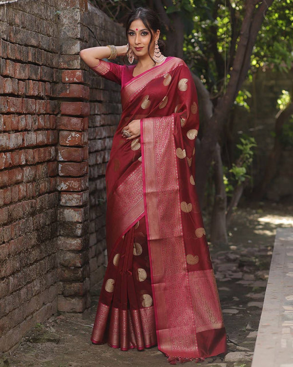 Maroon Soft Silk Saree