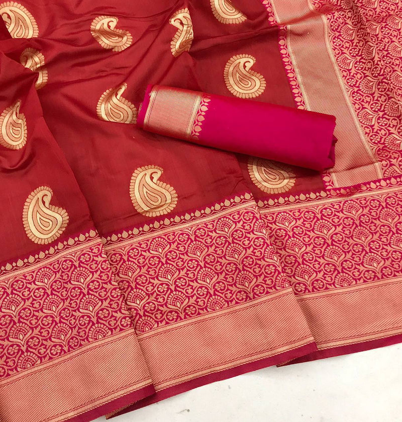 Maroon Soft Silk Saree