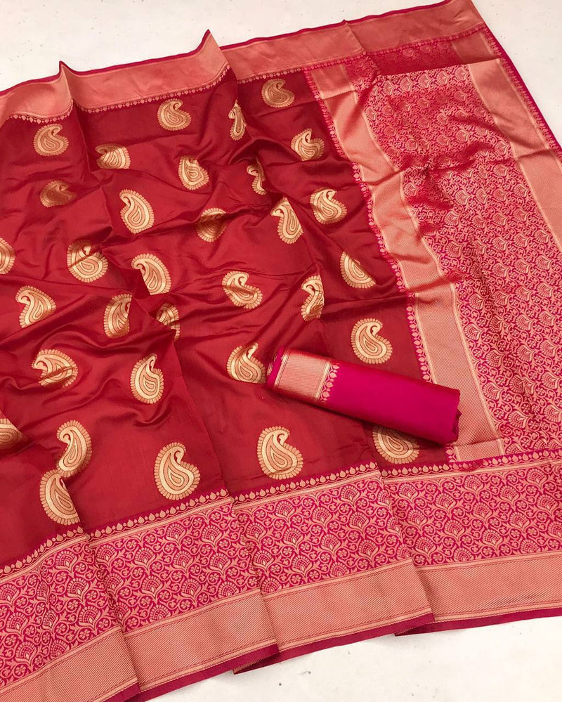 Maroon Soft Silk Saree