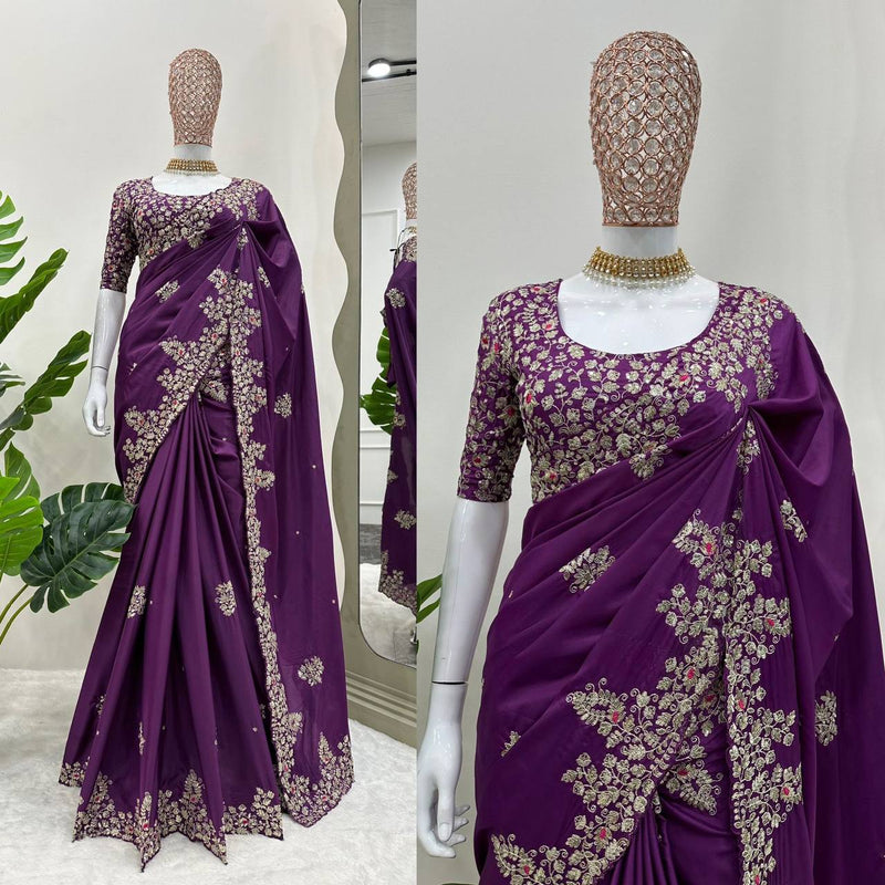 Purple Jimmy Chu Designer Saree