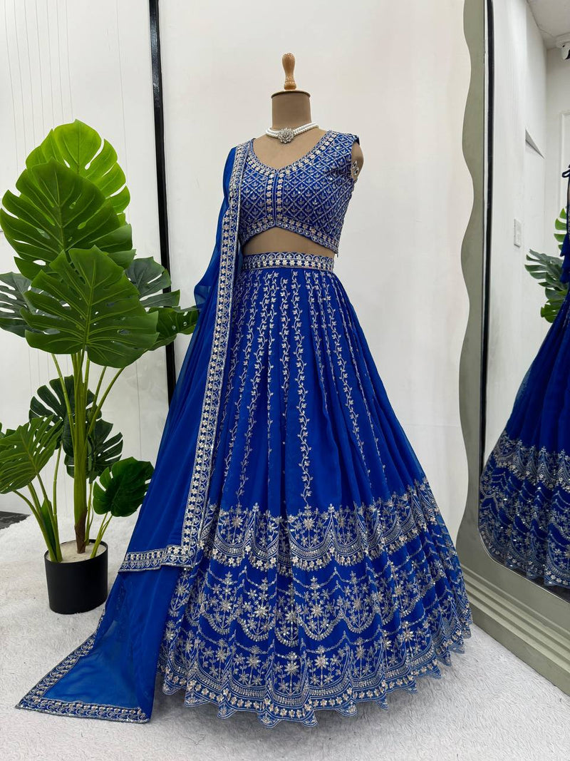 Elegant Faux Georgette Lehenga Choli Set