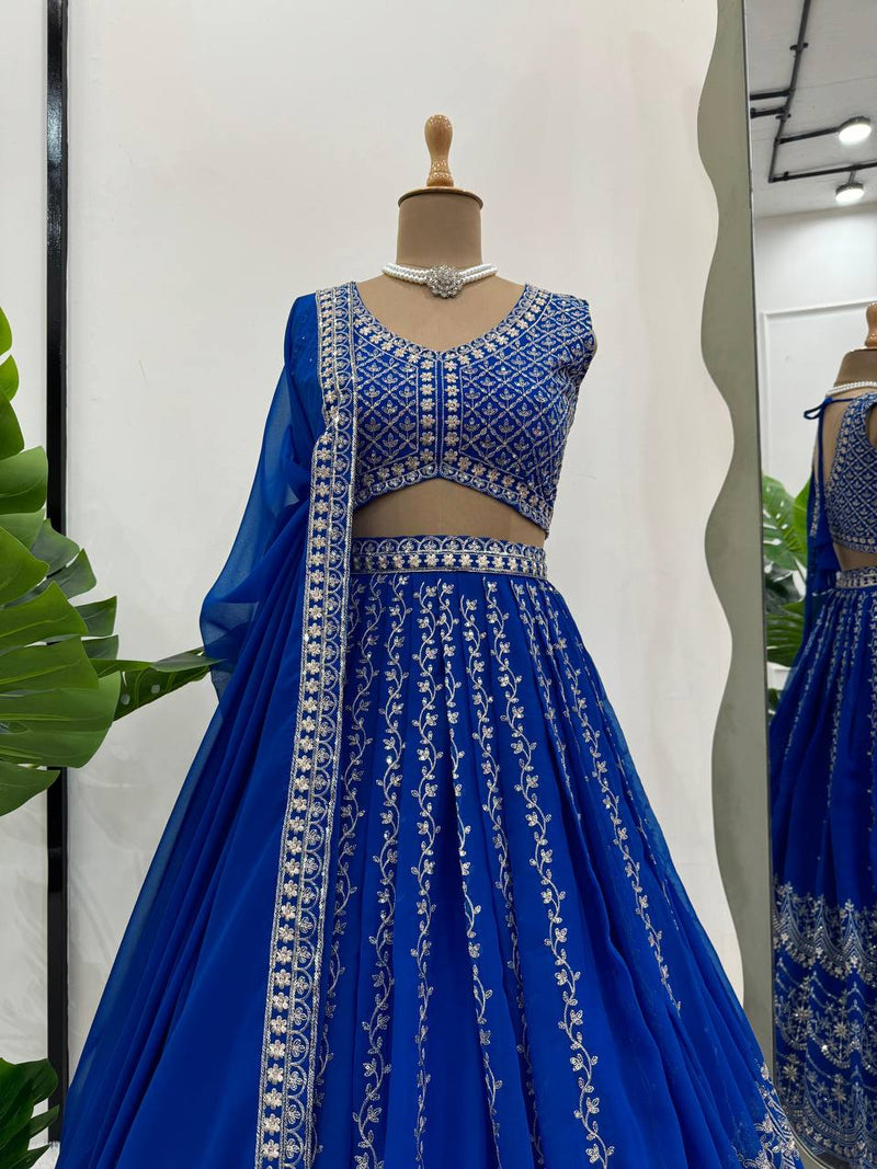 Elegant Faux Georgette Lehenga Choli Set