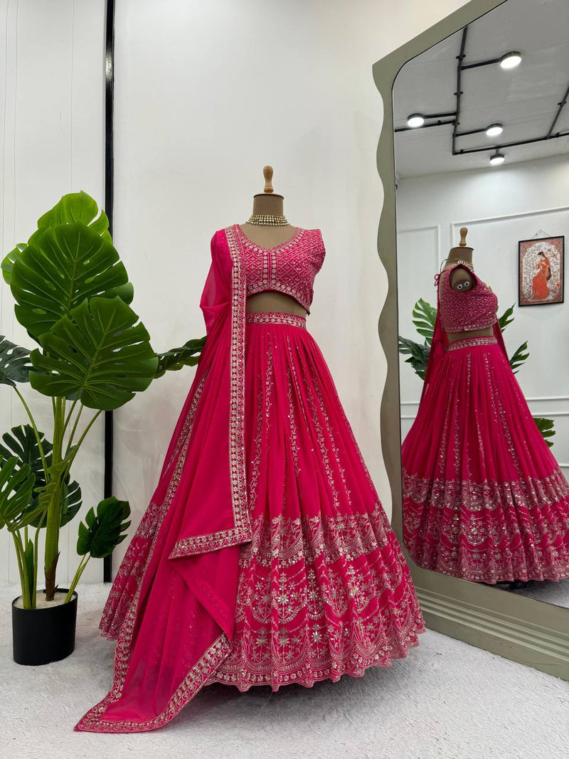 Elegant Faux Georgette Lehenga Choli Set