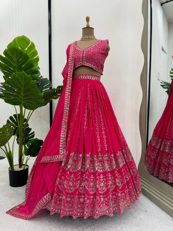 Elegant Faux Georgette Lehenga Choli Set