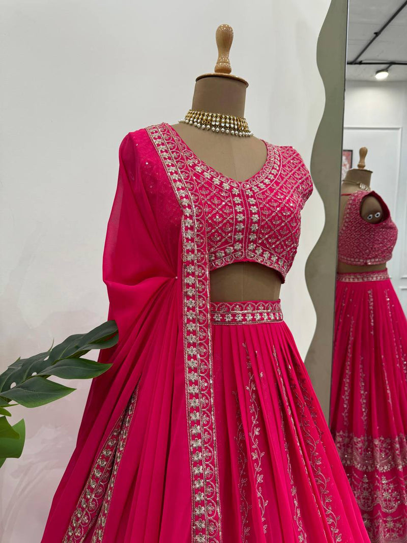 Elegant Faux Georgette Lehenga Choli Set