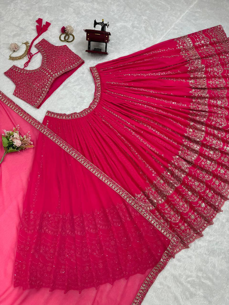 Elegant Faux Georgette Lehenga Choli Set