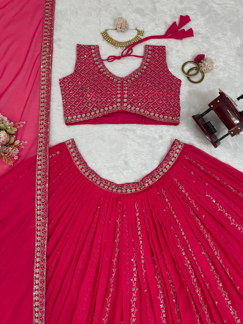 Elegant Faux Georgette Lehenga Choli Set