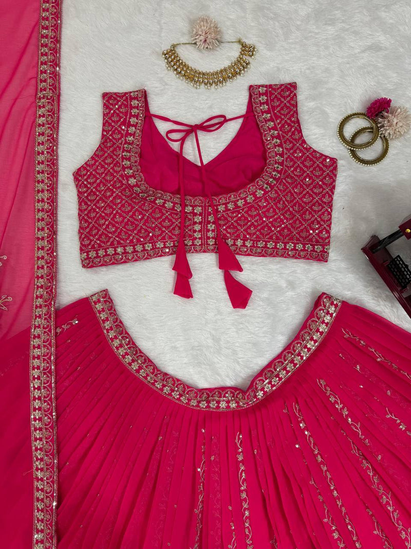 Elegant Faux Georgette Lehenga Choli Set