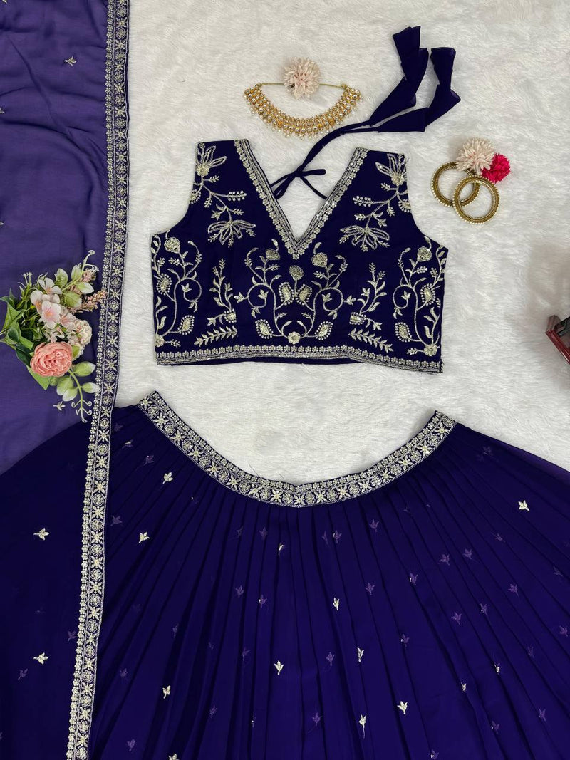 Elegant Faux Georgette Lehenga Choli Set