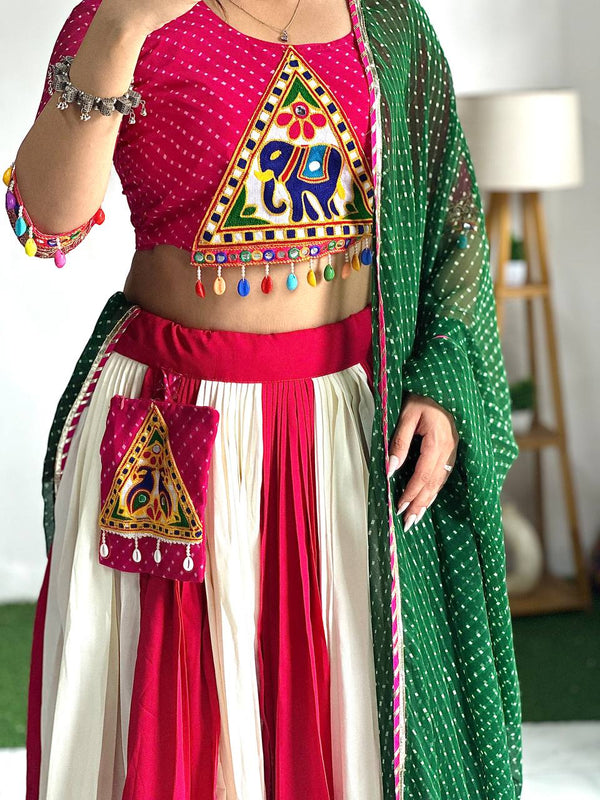 Navratri Special: Nilormy's Elegant Atteche Purse Lehenga Choli