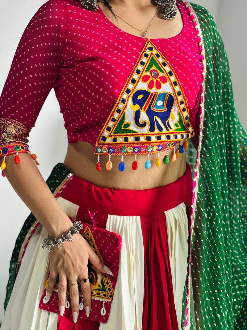 Navratri Special: Nilormy's Elegant Atteche Purse Lehenga Choli