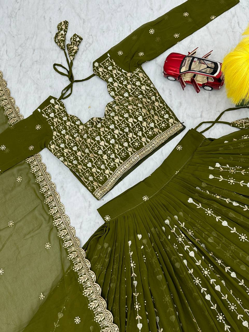 Designer Lehenga Choli Set with Heavy 7mm Sequence Work - Fox Georgette Fabric (Fully stitched)