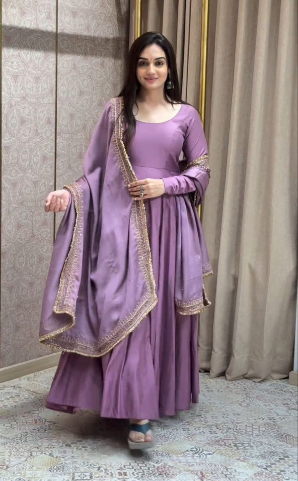 Designer purple gown
