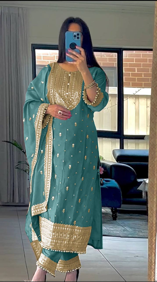 Elegant Designer Collection in Heavy Chinnon Silk and Embroidery Sequence Work