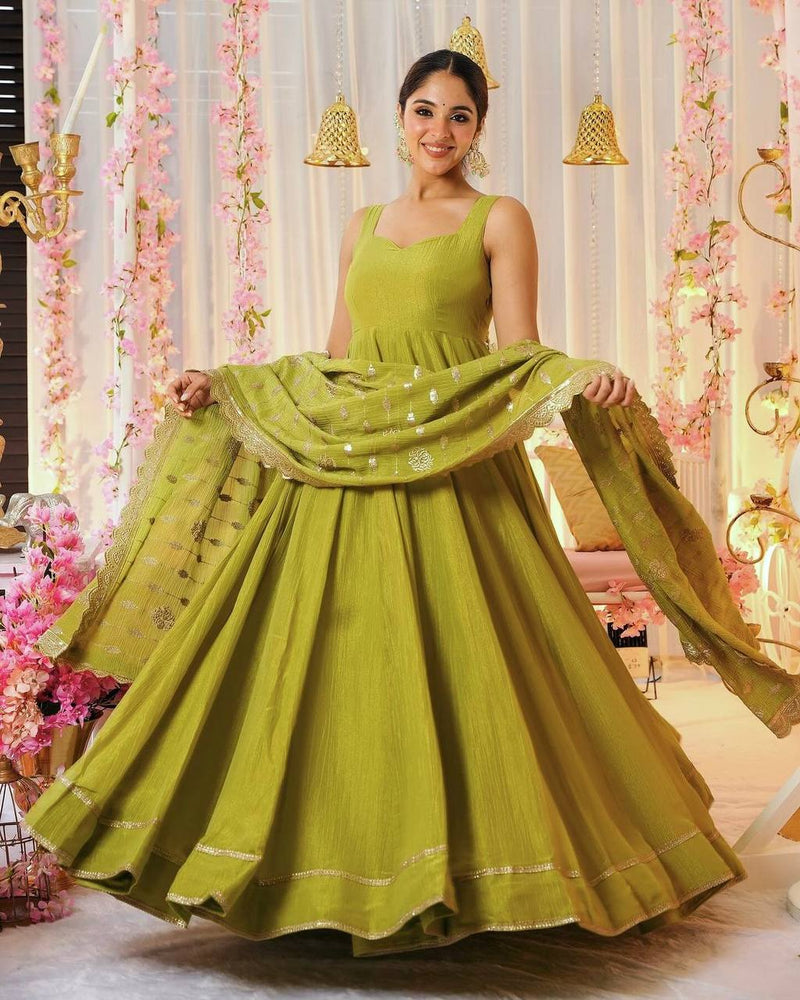 Designer Party Wear Gown with Dupatta