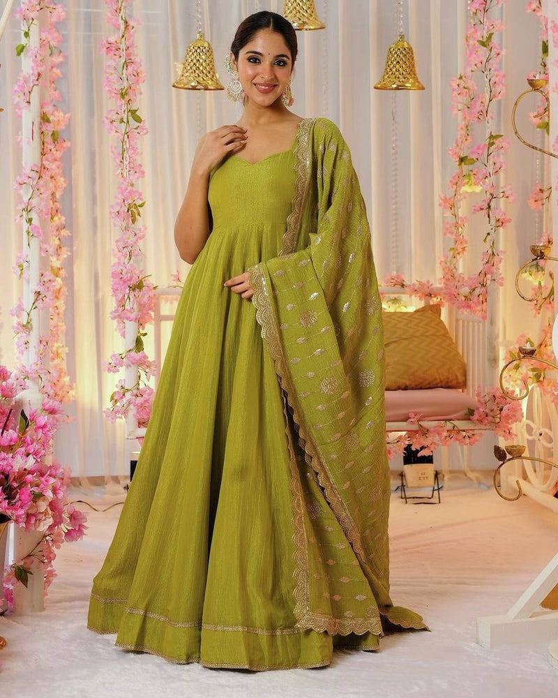 Designer Party Wear Gown with Dupatta