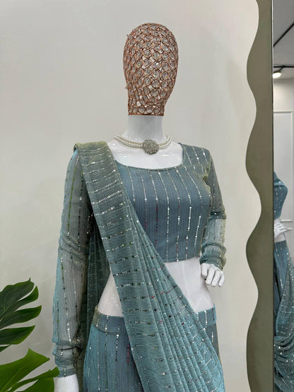 New 6000 Series Quality "Ek Level Up" Ready-to-Wear Lehenga Saree