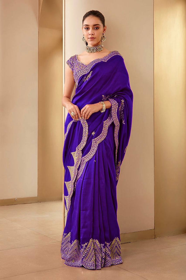 Elegant Two-Tone Vichitra Silk Saree Collection