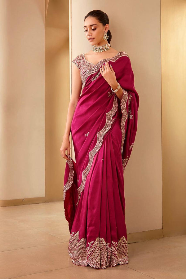 Elegant Two-Tone Vichitra Silk Saree Collection