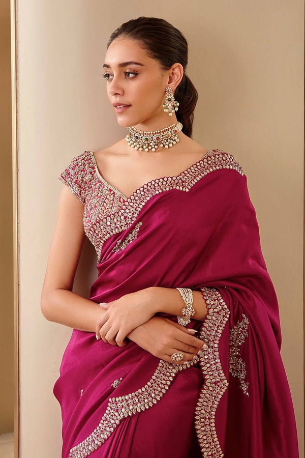 Elegant Two-Tone Vichitra Silk Saree Collection