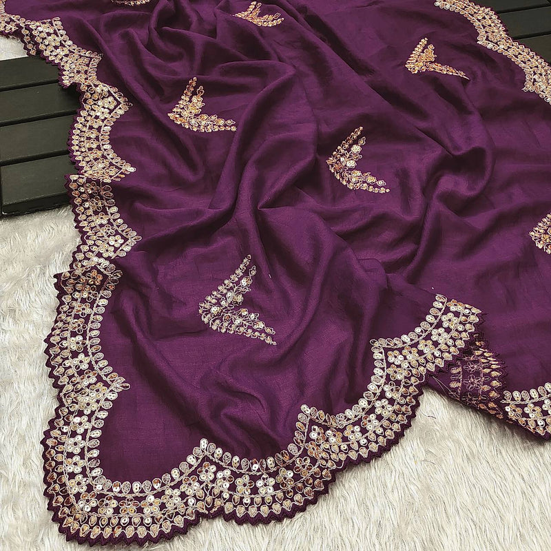 Elegant Two-Tone Vichitra Silk Saree Collection