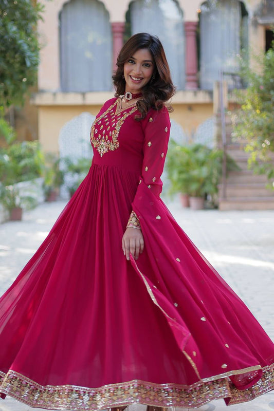 Shine in Style – Premium Sequins Embroidered Gown with Dupatta