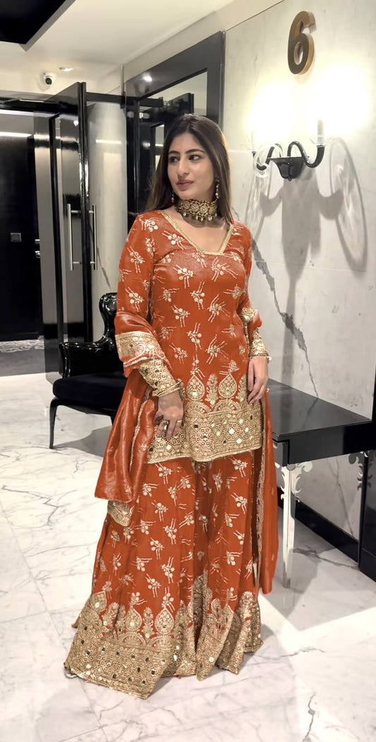 Eid Special Designer Simmer Silk Set