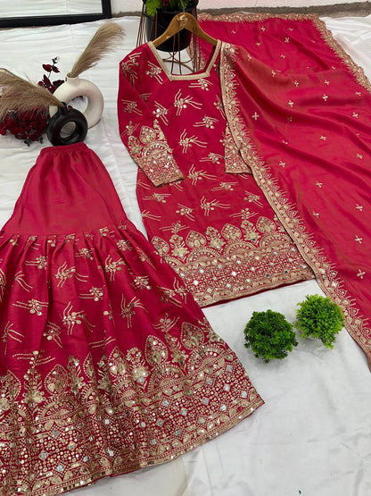 Eid Special Designer Simmer Silk Set