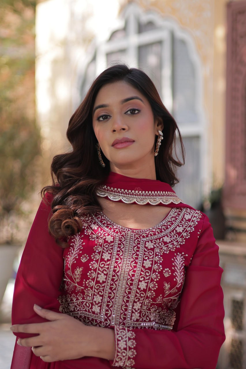 Premium Designer Readymade Gown with Dupatta Set