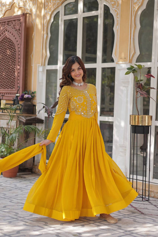 Premium Designer Readymade Gown with Dupatta Collection