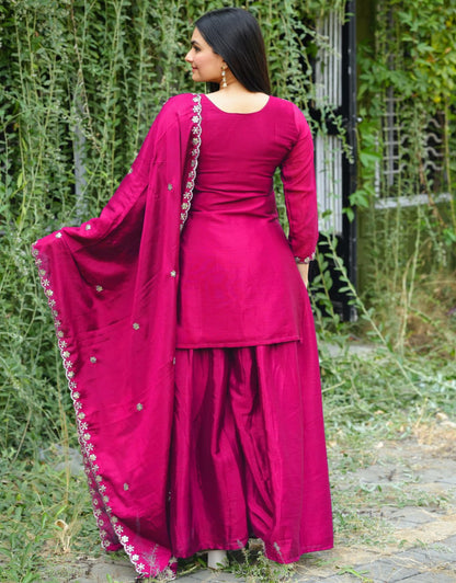 Chinon Embroidered Sharara Set