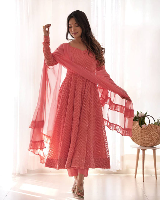 Royal Lucknowi Anarkali Suit Set