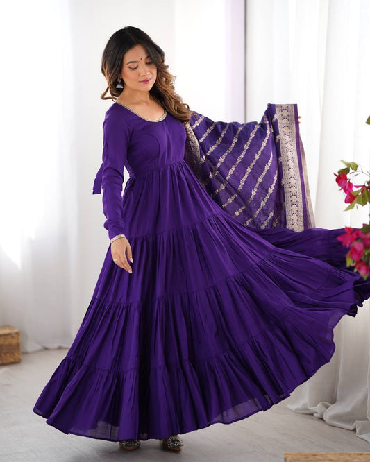 Premium Chanderi Anarkali Set
